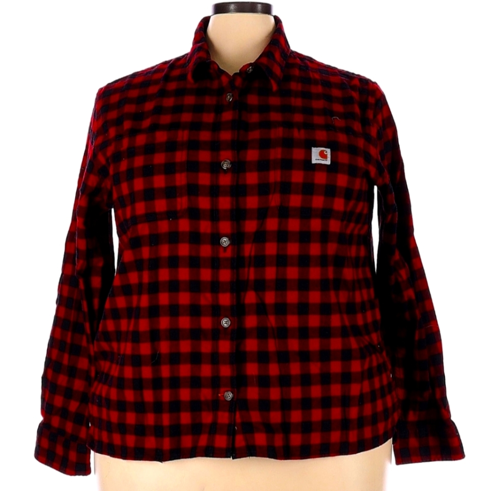 Womens Black & Red Carhartt Flannel
